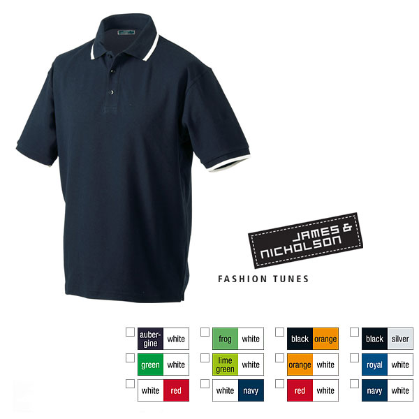 James & Nicholson Herren Polo Poloshirt Tipping S XXL