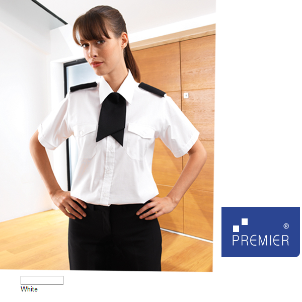 Premier Damen Bluse Pilot Pilotenbluse kurzarm 36 54